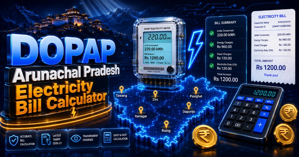 Arunachal Electricity Tariff Card