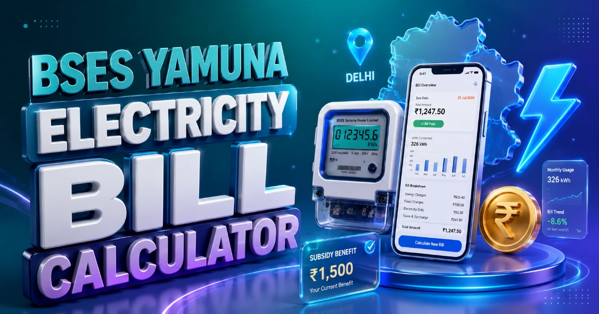 BSES Yamuna Electricity Tariff Card
