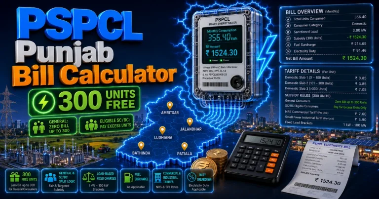 1 Unit Rate in PSPCL (Updated)