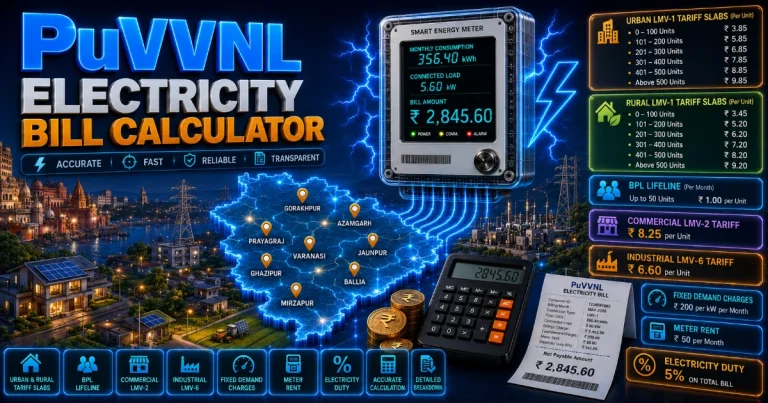 1 Unit Rate in PuVVNL (Updated)