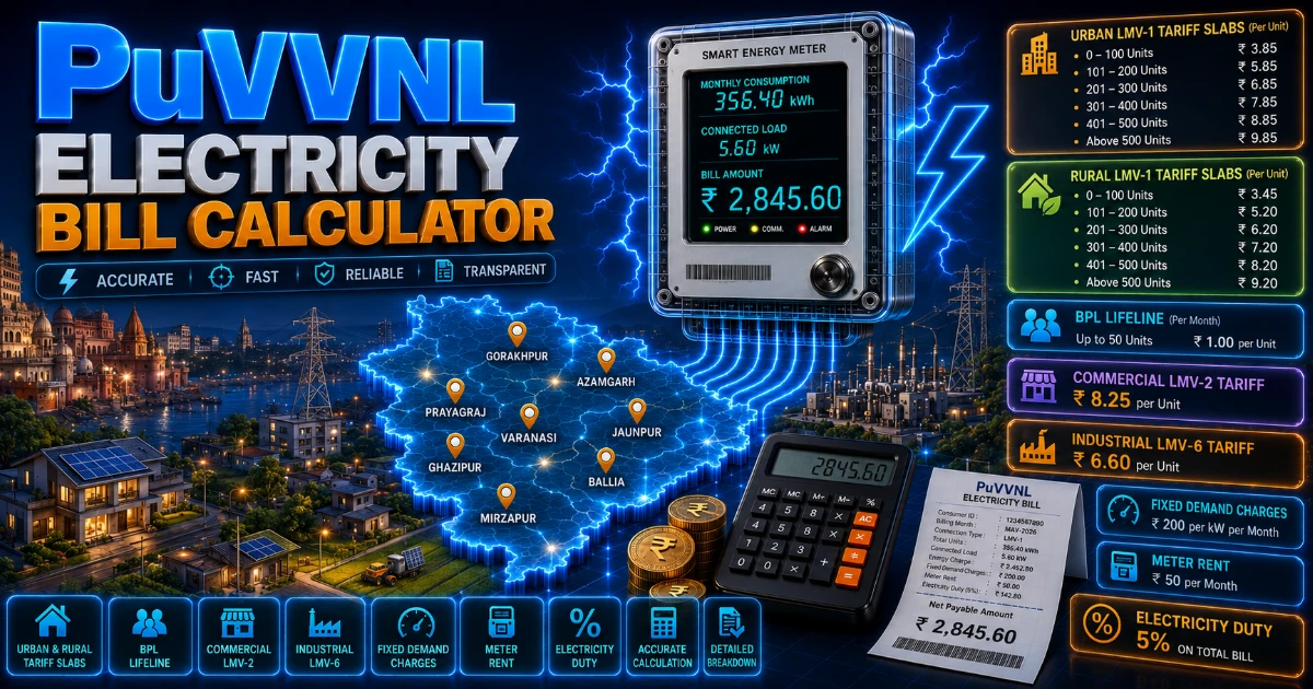 PuVVNL Electricity Bill Calculator (Updated)